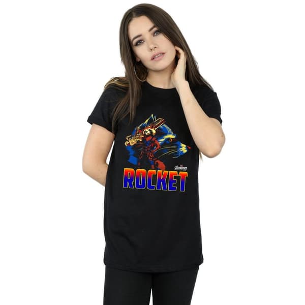 Marvel Womens/Ladies Avengers Infinity War Rocket Character Cotton Boyfriend T-Shirt