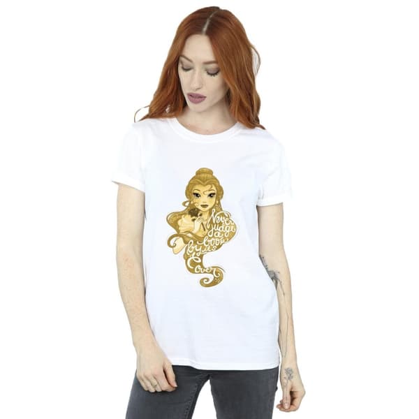 Disney Dam/Tjej Skönheten och odjuret dömer aldrig Boyfriend T-shirt i bomull