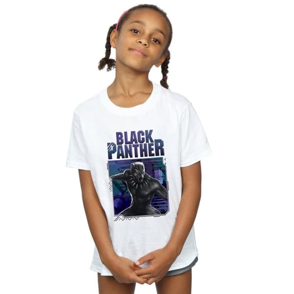 Marvel Black Panther Tech Badge bomulls-T-shirt för flickor