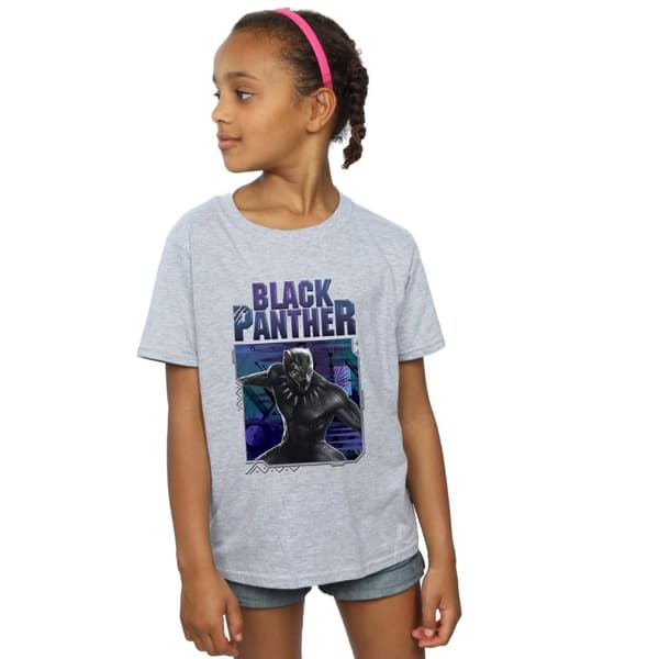 Marvel Black Panther Tech Badge bomulls-T-shirt för flickor