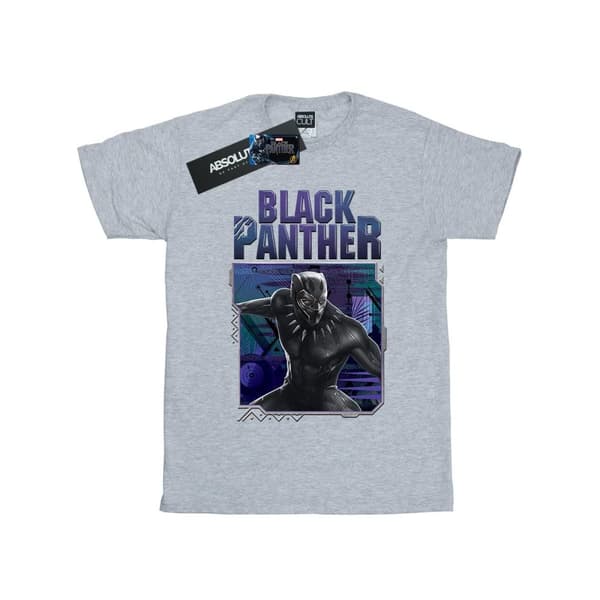 Marvel Black Panther Tech Badge bomulls-T-shirt för flickor Sports Grey 12-13 Years