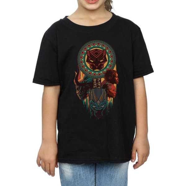 Marvel Girls Black Panther Totem Cotton T-Shirt