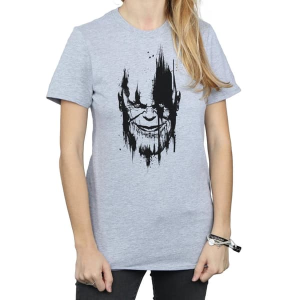 Marvel Womens/Ladies Avengers Infinity War Thanos Face Cotton Boyfriend T-Shirt