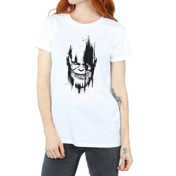 Marvel Womens/Ladies Avengers Infinity War Thanos Face Cotton Boyfriend T-Shirt