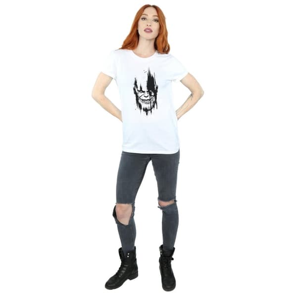 Marvel Womens/Ladies Avengers Infinity War Thanos Face Cotton Boyfriend T-Shirt