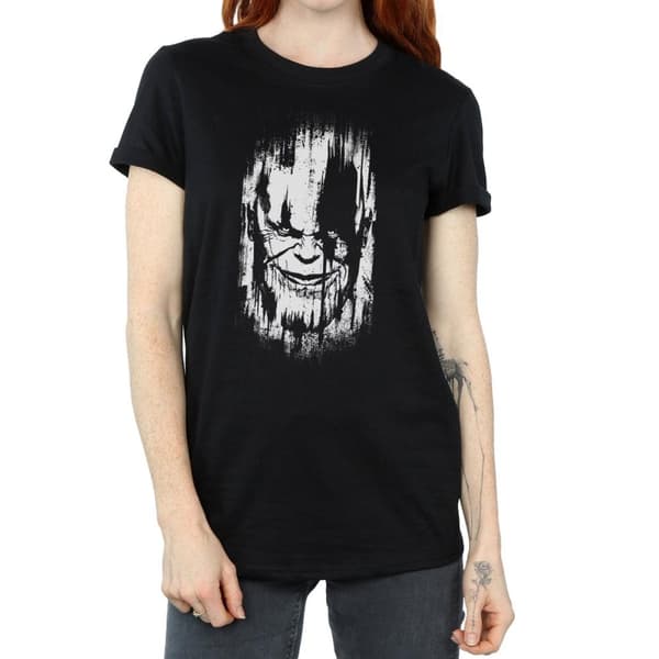 Marvel Womens/Ladies Avengers Infinity War Thanos Face Cotton Boyfriend T-Shirt