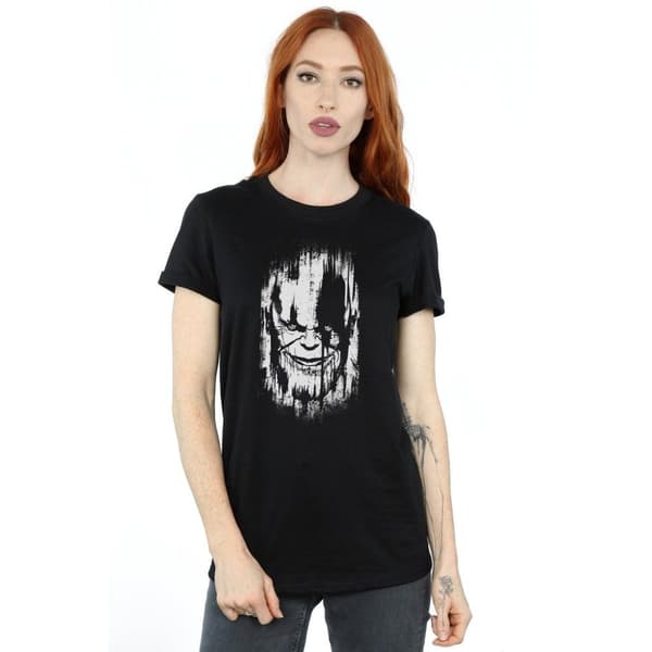 Marvel Womens/Ladies Avengers Infinity War Thanos Face Cotton Boyfriend T-Shirt