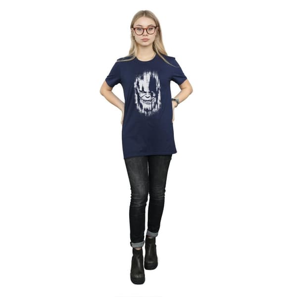 Marvel Womens/Ladies Avengers Infinity War Thanos Face Cotton Boyfriend T-Shirt