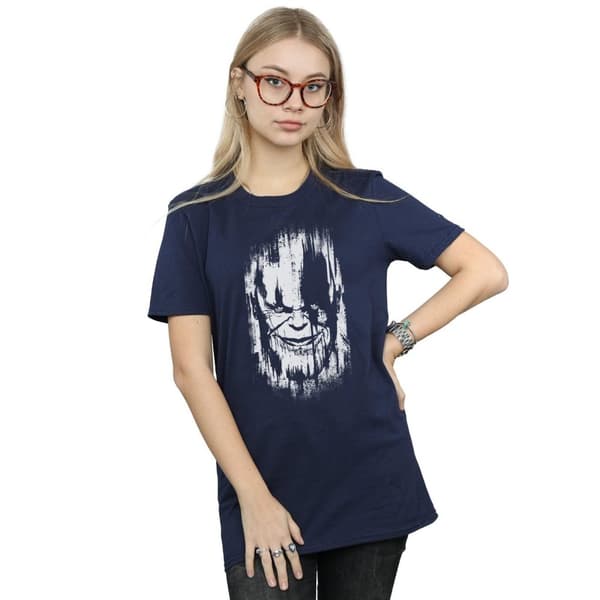 Marvel Womens/Ladies Avengers Infinity War Thanos Face Cotton Boyfriend T-Shirt