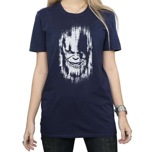 Marvel Womens/Ladies Avengers Infinity War Thanos Face Cotton Boyfriend T-Shirt