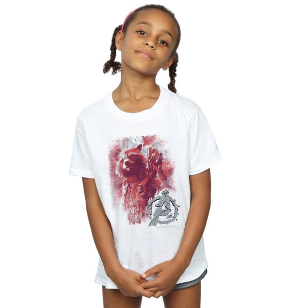 Marvel Girls Avengers Endgame Rocket Brushed Cotton T-Shirt