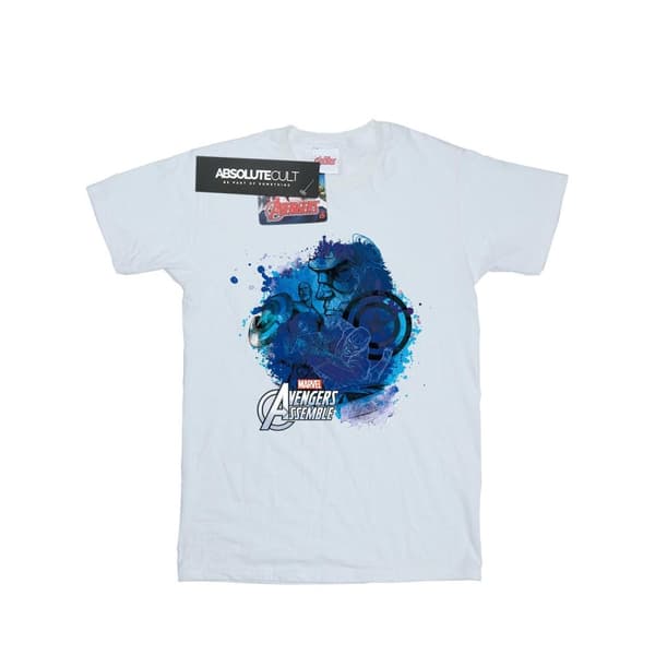 Marvel Womens/Ladies Captain America Montage Cotton Boyfriend T-Shirt White L