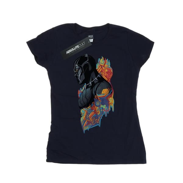 Marvel Dam/Tjej - Black Panther - Profil T-shirt i bomull Navy Blue XL