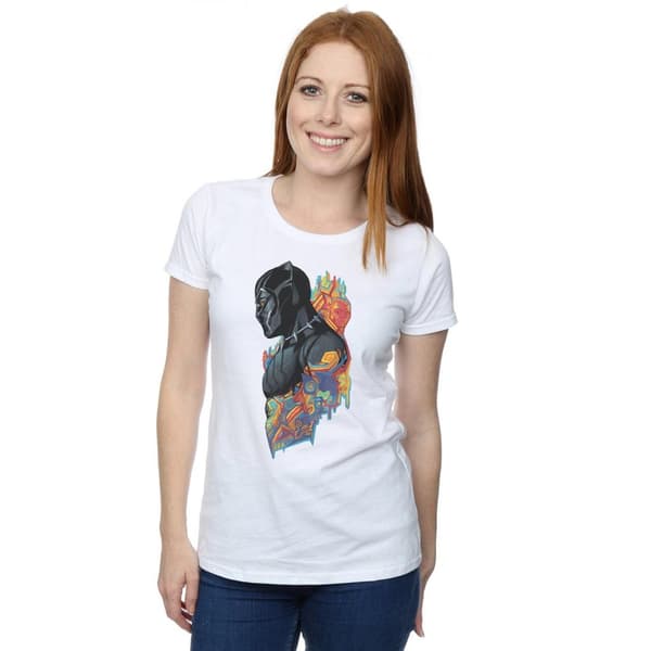 Marvel Dam/Tjej - Black Panther - Profil T-shirt i bomull
