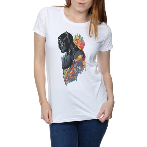 Marvel Dam/Tjej - Black Panther - Profil T-shirt i bomull