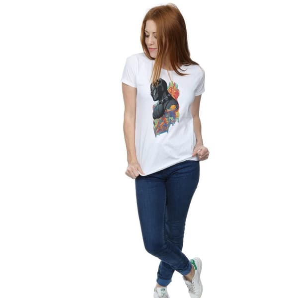 Marvel Dam/Tjej - Black Panther - Profil T-shirt i bomull