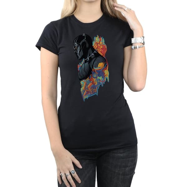 Marvel Dam/Tjej - Black Panther - Profil T-shirt i bomull