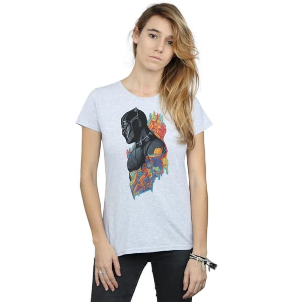 Marvel Dam/Tjej - Black Panther - Profil T-shirt i bomull