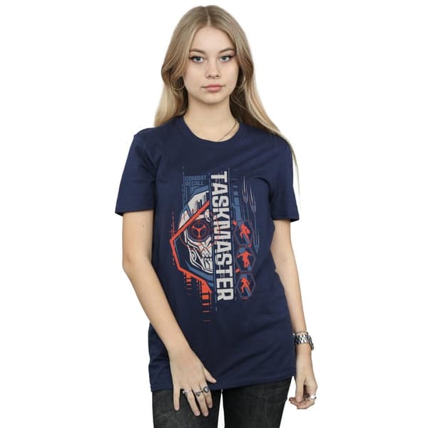 Marvel Womens/Ladies Black Widow Movie Taskmaster Combat Recall Cotton Boyfriend T-Shirt