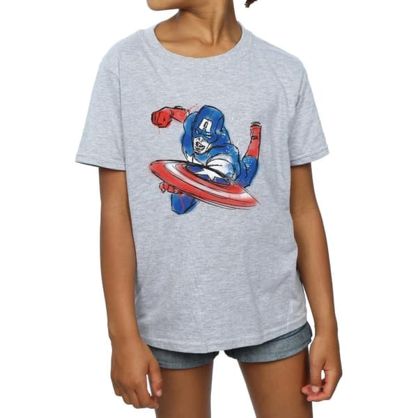 Marvel Avengers Captain America Spray bomulls t-shirt för flickor