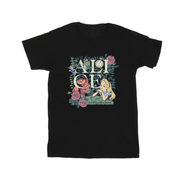 Disney Mens Alice In Wonderland Leafy Garden T-Shirt