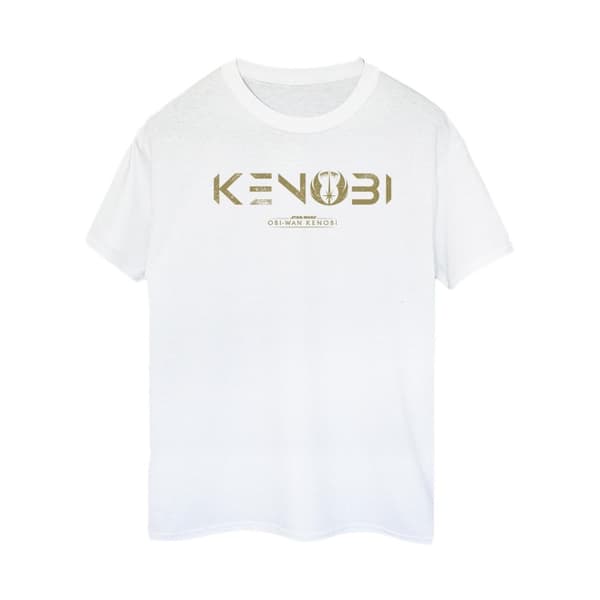 Star Wars Womens/Ladies Obi-Wan Kenobi Logo Cotton Boyfriend T-Shirt White M