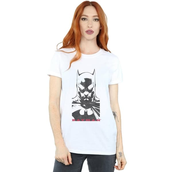 DC Comics Womens/Ladies Batman Solid Stare Cotton Boyfriend T-Shirt