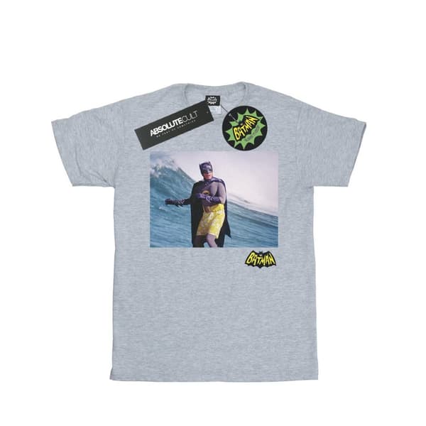 DC Comics Womens/Ladies Batman TV Series Surfing Logo Cotton Boyfriend T-Shirt