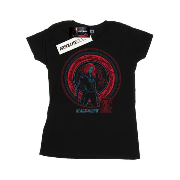 Marvel Womens/Ladies Black Widow Movie Computer Globe Cotton T-Shirt