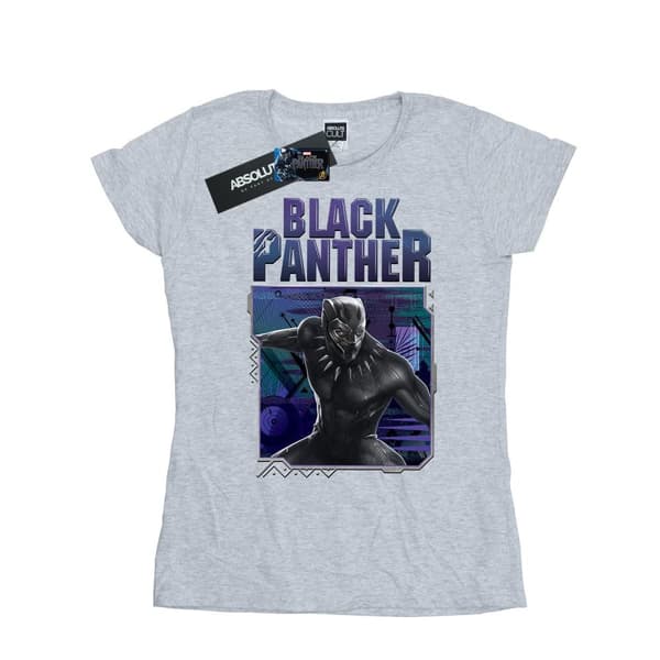 Marvel Womens/Ladies Black Panther Tech Badge Cotton T-Shirt
