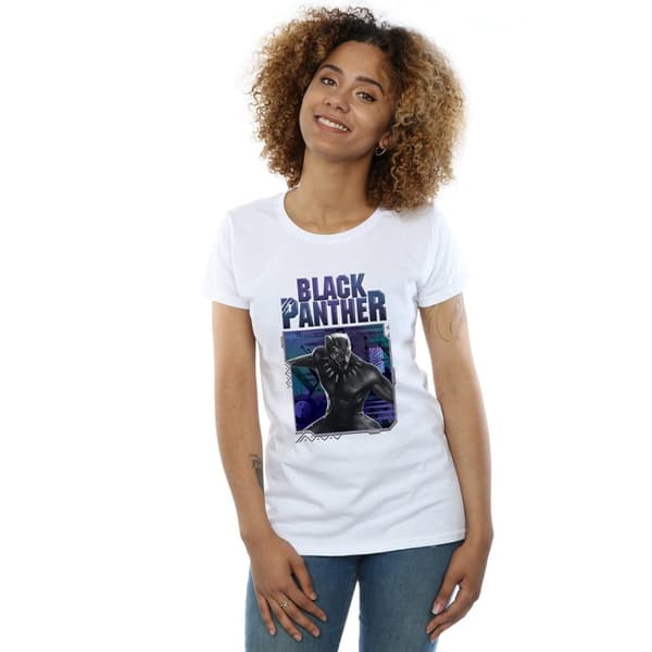 Marvel Womens/Ladies Black Panther Tech Badge Cotton T-Shirt