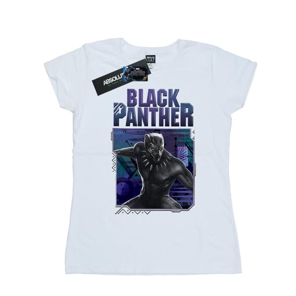 Marvel Womens/Ladies Black Panther Tech Badge Cotton T-Shirt