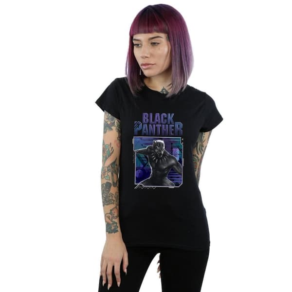Marvel Womens/Ladies Black Panther Tech Badge Cotton T-Shirt