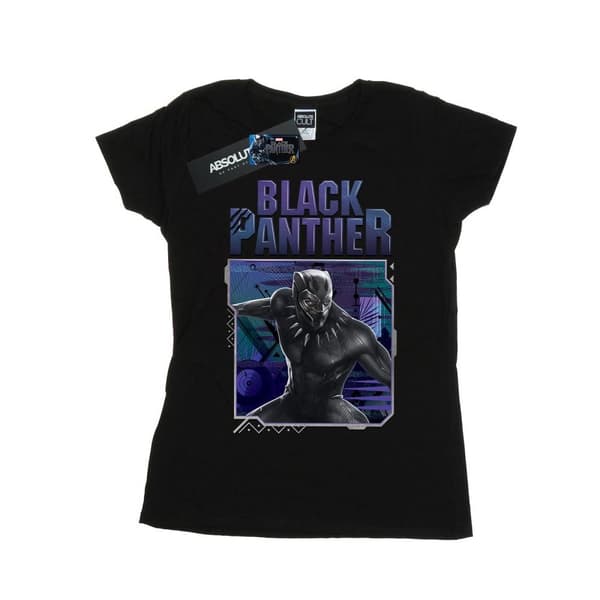 Marvel Womens/Ladies Black Panther Tech Badge Cotton T-Shirt