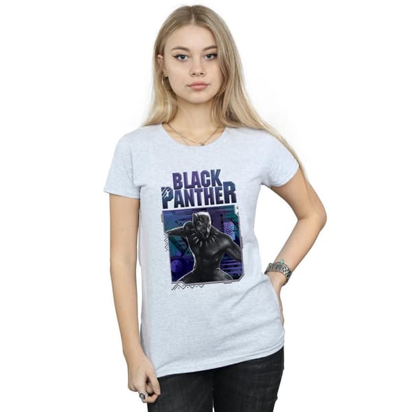 Marvel Womens/Ladies Black Panther Tech Badge Cotton T-Shirt