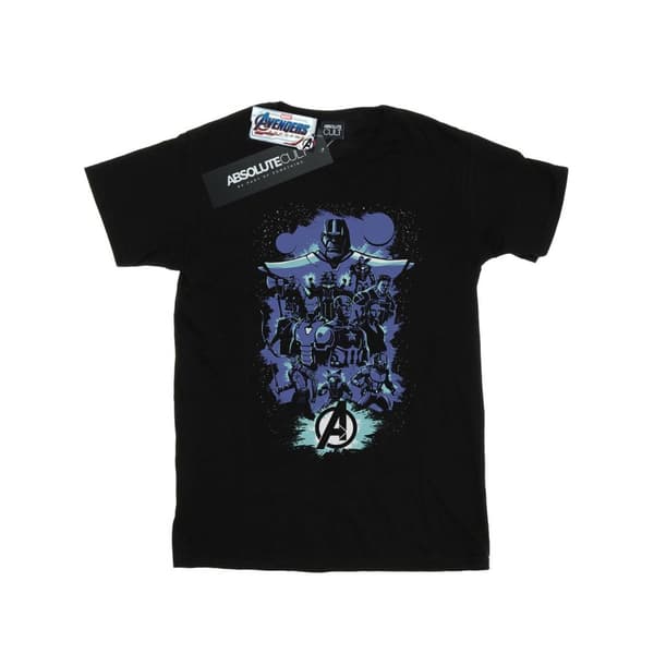 Marvel T-shirt i bomull med rymdskiss för flickor - Avengers Endgame Black 12-13 Years