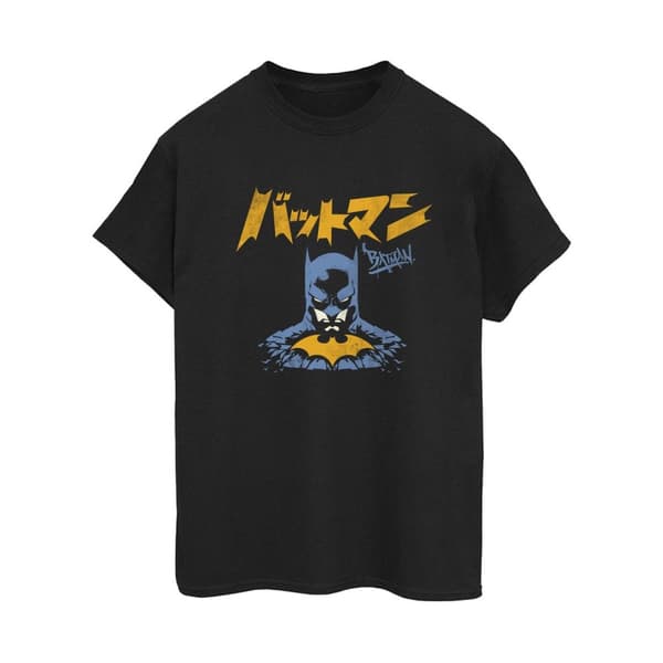 DC Comics Womens/Ladies Batman Japanese Stare Cotton Boyfriend T-Shirt Black M