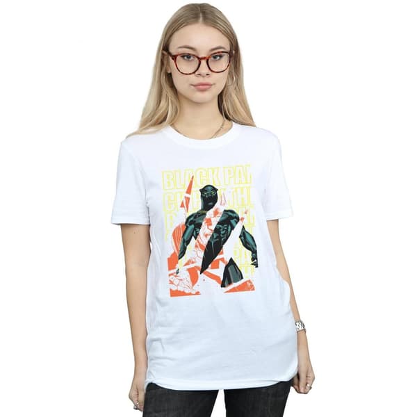 Marvel Womens/Ladies Avengers Black Panther Collage Cotton Boyfriend T-Shirt