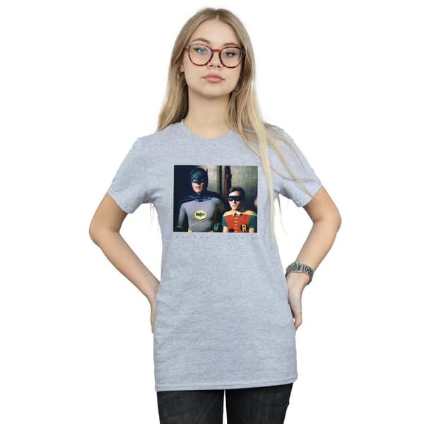 DC Comics Dam/kvinnor Batman TV Series Dynamic Duo - pojkvänströja i bomull med fotografi