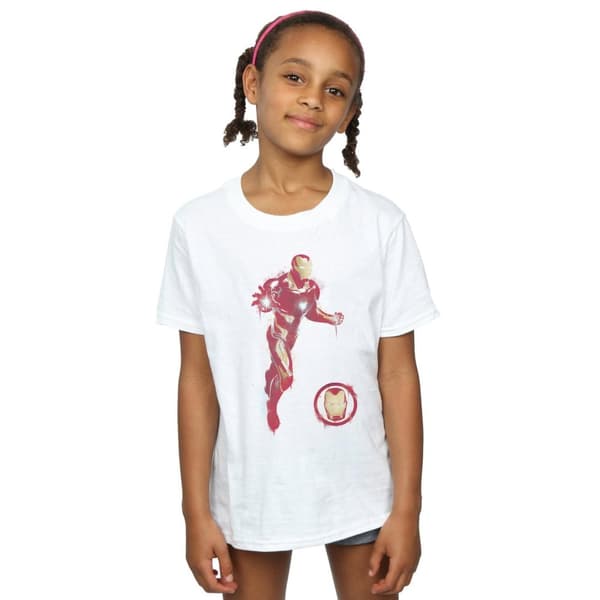 Marvel Girls Avengers Endgame Painted Iron Man Cotton T-Shirt
