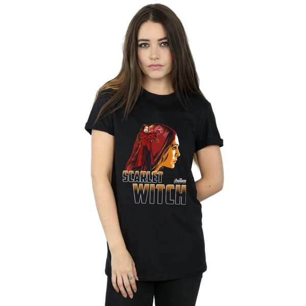 Marvel Womens/Ladies Avengers Infinity War Scarlet Witch Character Cotton Boyfriend T-Shirt
