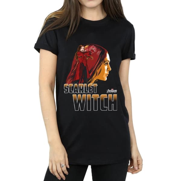 Marvel Womens/Ladies Avengers Infinity War Scarlet Witch Character Cotton Boyfriend T-Shirt