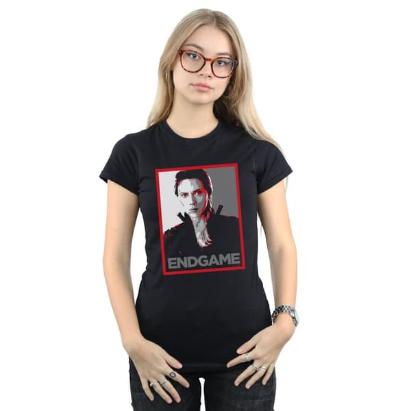 Marvel Womens/Ladies Avengers Endgame Black Widow Poster Cotton T-Shirt