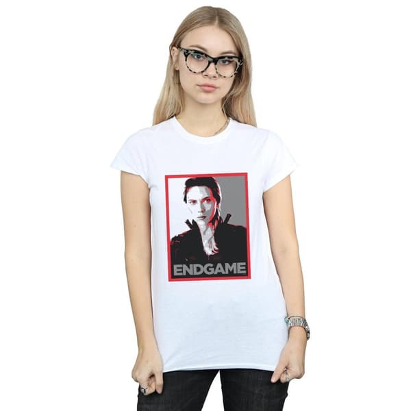 Marvel Womens/Ladies Avengers Endgame Black Widow Poster Cotton T-Shirt