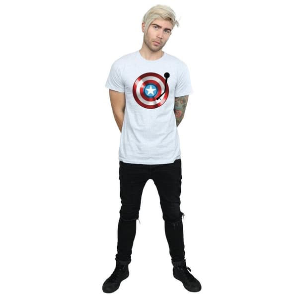 Marvel Mens Captain America Turntable T-Shirt