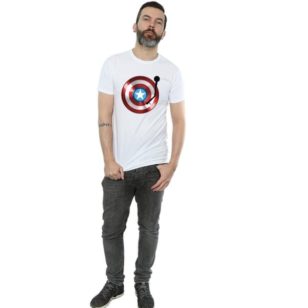 Marvel Mens Captain America Turntable T-Shirt