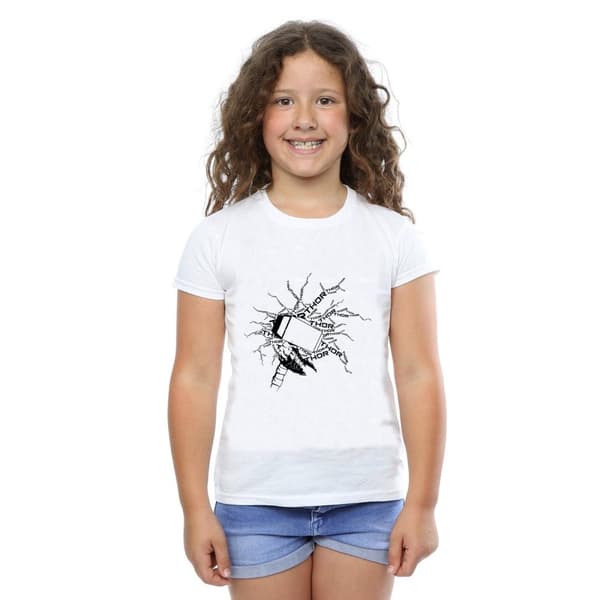 Marvel Girls Thor Lightning Cotton T-Shirt