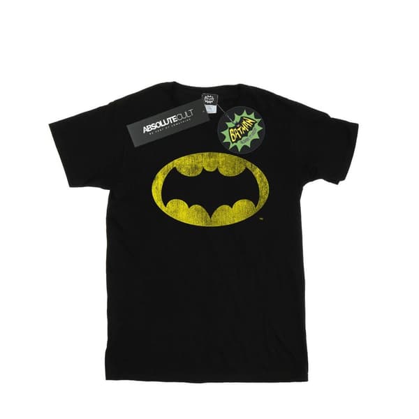 DC Comics Boys Batman TV Series Distressed Logo T-Shirt Black 12-13 Years
