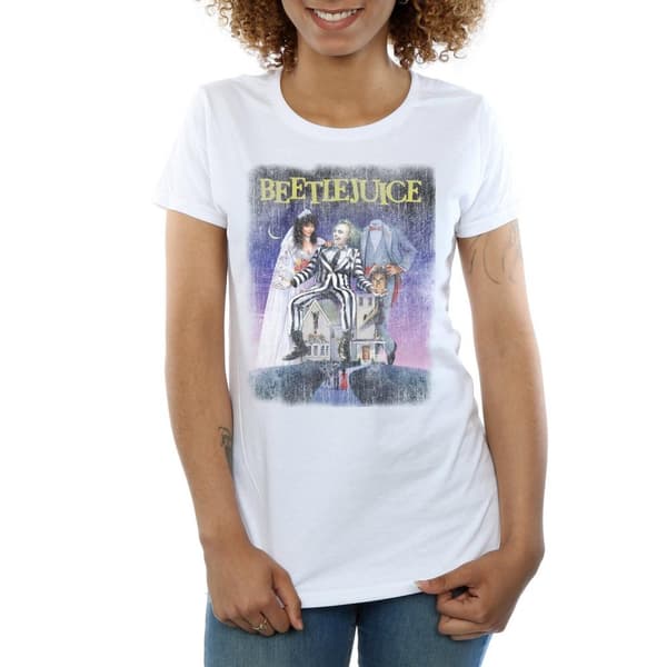 Beetlejuice Womens/Ladies Distressed Poster Cotton T-Shirt