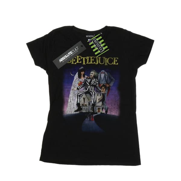 Beetlejuice Dam/Tjej - T-shirt i bomull med prydlig affisch